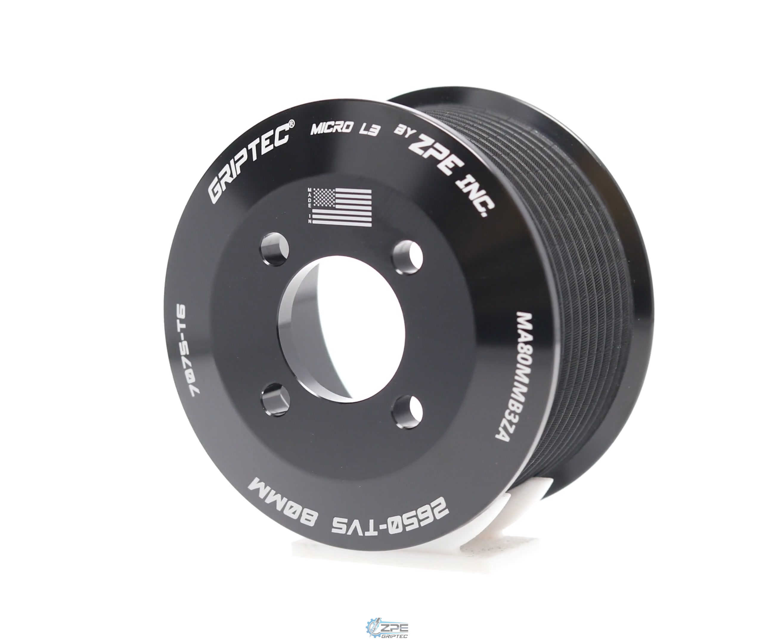 80mm 10 Rib ZPE GripTec® 2pc Magnuson LSA/LT4 2650 TVS L3 Black Pulley Only